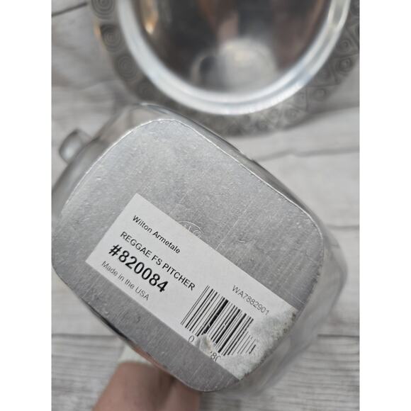 Wilton Armetale Reggae Pewter Pitcher And Plate - Picture 5 of 7